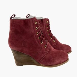 Diba‎ Blake Burgundy Red Suede Ankle Boot Bootie
